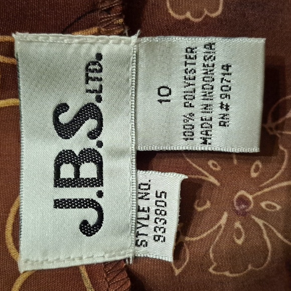 J.B.S LTD Vintage floral dress Womens Vintage 10 Brown Maxi - Picture 6 of 11